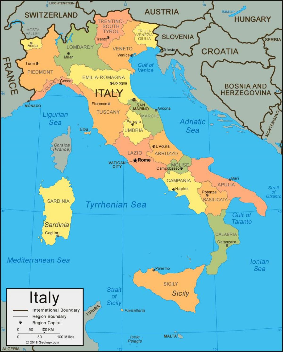 Italien karta - Visa mig en karta över Italien (Södra Europa - Europa)